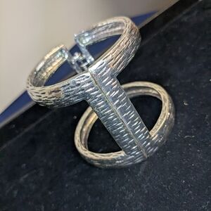 Textured Silver Cuff Bracelet